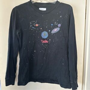 Adia Galaxy Print Long Sleeve Tee - Black